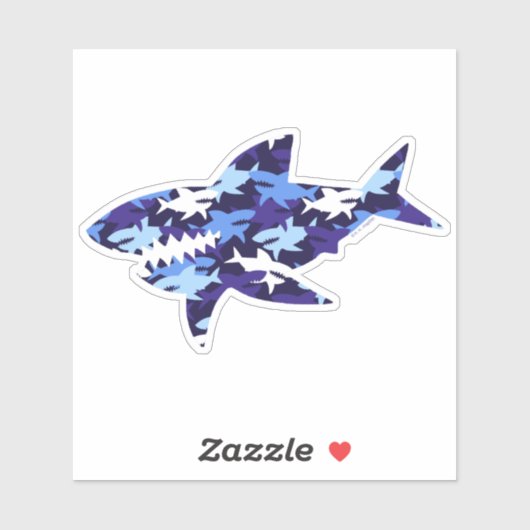 Blauhaie Camouflage Muster Aufkleber (Blatt)