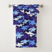 Blauhaie Camouflage Muster Badhandtuch Set (Insitu)