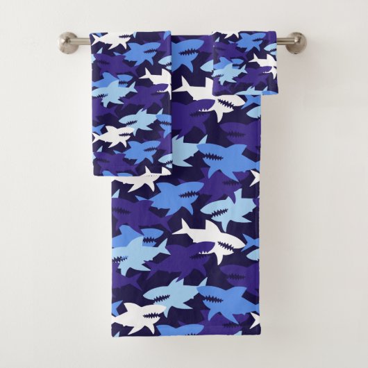 Blauhaie Camouflage Muster Badhandtuch Set (Insitu)