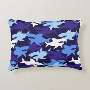 Blauhaie Camouflage Muster Dekokissen