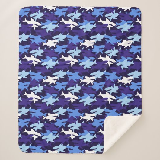 Blauhaie Camouflage Muster Sherpadecke (Vorderseite)