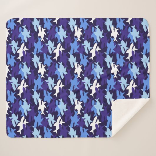 Blauhaie Camouflage Muster Sherpadecke (Vorderseite (Horizontal))