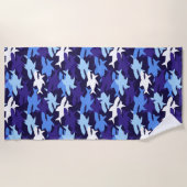Blauhaie Camouflage Muster Strandtuch (Vorderseite)