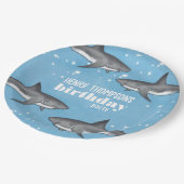 Blauhaie der Geburtstagspartei von Jungen Pappteller (Schrägansicht)