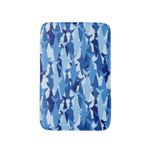 Blauhaie-Muster Badematte (Vorderseite Vertikal)