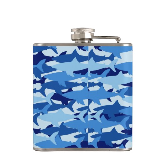 Blauhaie-Muster Flachmann (Rückseite)