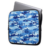 Blauhaie-Muster Laptopschutzhülle (Vorderseite Links)