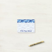 Blauhaie-Muster| Name hinzufügen Post-it Klebezettel (Auf Schreibtisch)
