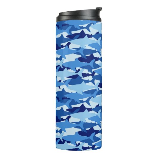 Blauhaie-Muster Thermosbecher (Nach links gedreht)