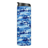 Blauhaie-Muster Thermosbecher (Nach rechts gedreht)