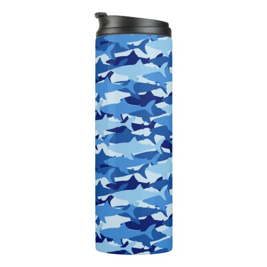 Blauhaie-Muster Thermosbecher (Nach rechts gedreht)