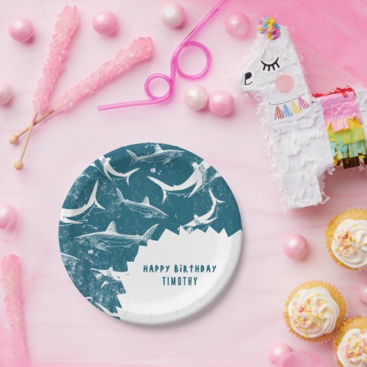 Blauhais-Jungen-Geburtstagsparty Pappteller (Party)