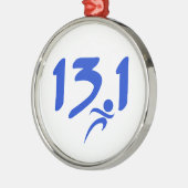 BlauHalbmarathon 13,1 Ornament Aus Metall (Links)