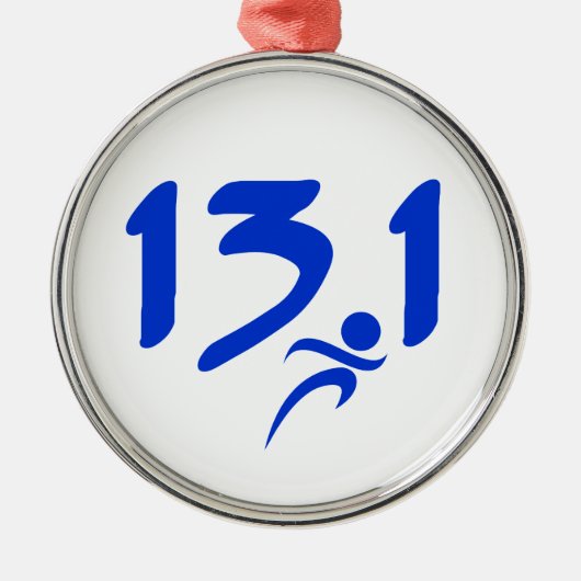 BlauHalbmarathon 13,1 Ornament Aus Metall (Vorne)