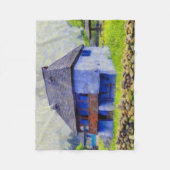 Blauhausmalerei Fleecedecke (Vorderseite)