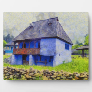 Blauhausmalerei Fotoplatte