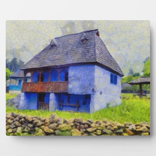Blauhausmalerei Fotoplatte (Vorderseite)