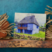 Blauhausmalerei Fotoplatte (Seite)