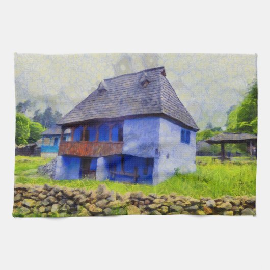 Blauhausmalerei Handtuch (Horizontal)