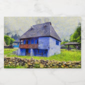 Blauhausmalerei Lebensmitteletikett (Einzelnes Label)