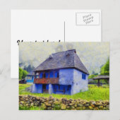 Blauhausmalerei Postkarte (Vorne/Hinten)