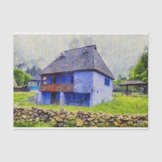 Blauhausmalerei Seidenpapier (Vorderseite)