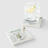 Blauhawaii-Getränk Steinuntersetzer (Seitenansicht)