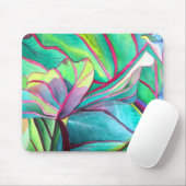 Blauhawaii Tropische Blattfolienkunst Mousepad (Mit Mouse)