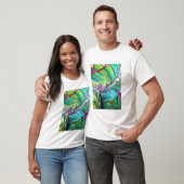 Blauhawaii Tropische Blattfolienkunst T-Shirt (Unisex)