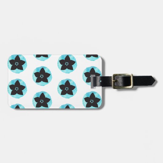 Blauhawaiianische Blume Gepäckanhänger (Vorderseite horizontal)