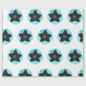 Blauhawaiianische Blume Geschenkpapier (Flach)