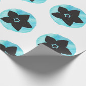 Blauhawaiianische Blume Geschenkpapier (Ecke)