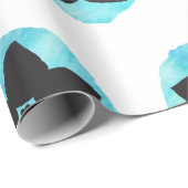 Blauhawaiianische Blume Geschenkpapier (Rolleneckpunkt)