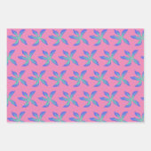 Blauhawaiianische Blume Geschenkpapier Set (Vorderseite 3)