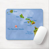 Blauhawaiianische Inselkarte Mousepad (Mit Mouse)