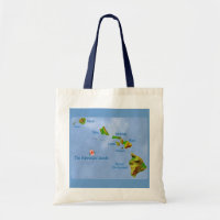 Blauhawaiianische Inselkarte Totasche