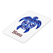 Blauhawaiianische Meeresschildkröte auf Weiß Magnet (Linke Seite)