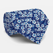 Blauhawaiianische Plumeria-Blume Personalisiert Krawatte (Gerollt)
