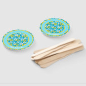 Blauhawaiianischer Hibiskus Blumenmuster Fächer (Non-assembled)