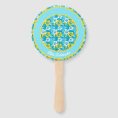 Blauhawaiianischer Hibiskus Blumenmuster Fächer (Vorderseite)