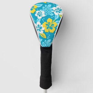 Blauhawaiianischer Hibiskus Blumenmuster Golf Headcover
