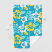 Blauhawaiianischer Hibiskus Blumenmuster Golfhandtuch (Insitu)