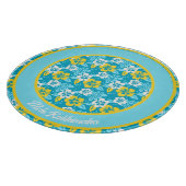 Blauhawaiianischer Hibiskus Blumenmuster Schneidebrett (Ecke)