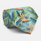 Blauhawaiianischer Paradiesvogel Krawatte (Gerollt)