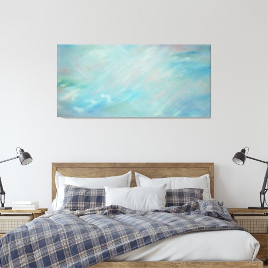 Blauhaze Floating Acryl zeitgenössische abstrakte Leinwanddruck (Insitu (Schlafzimmer))