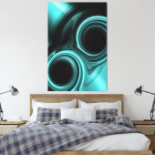 Blauhellfarbige schwarzgelbe Leinwand (Insitu (Schlafzimmer))