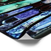 Blauhelm-Buntglas Poster (Ecke)