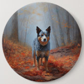 Blauhelm im Herbst Inspiriert Fall Button (Vorderseite)