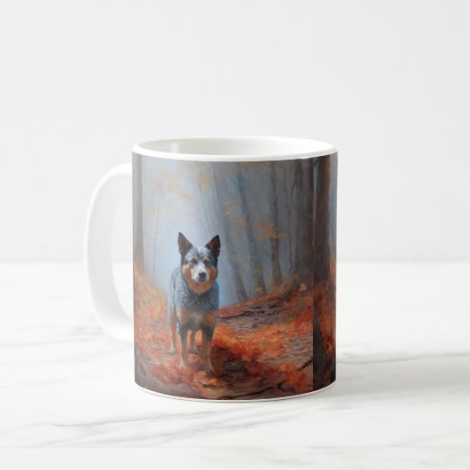 Blauhelm im Herbst Inspiriert Fall Kaffeetasse (Vorderseite Links)