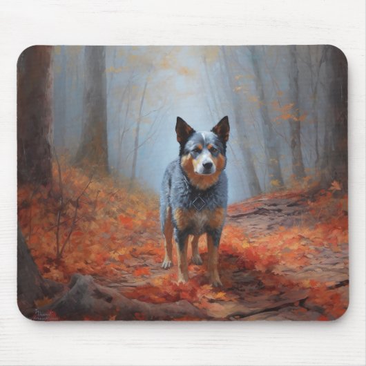 Blauhelm im Herbst Inspiriert Fall Mousepad (Vorne)